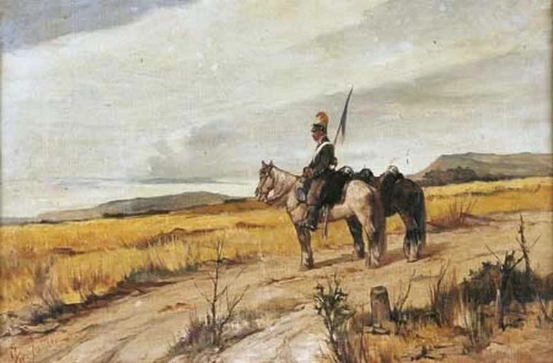 Soldato del reggimento dei Dragoni in vedetta